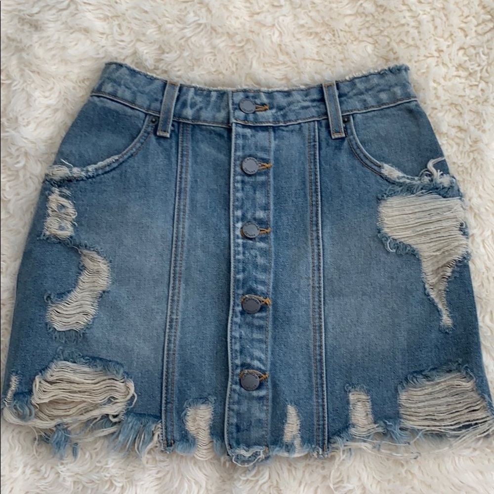 NWT Denim Mini High Waisted Skirt